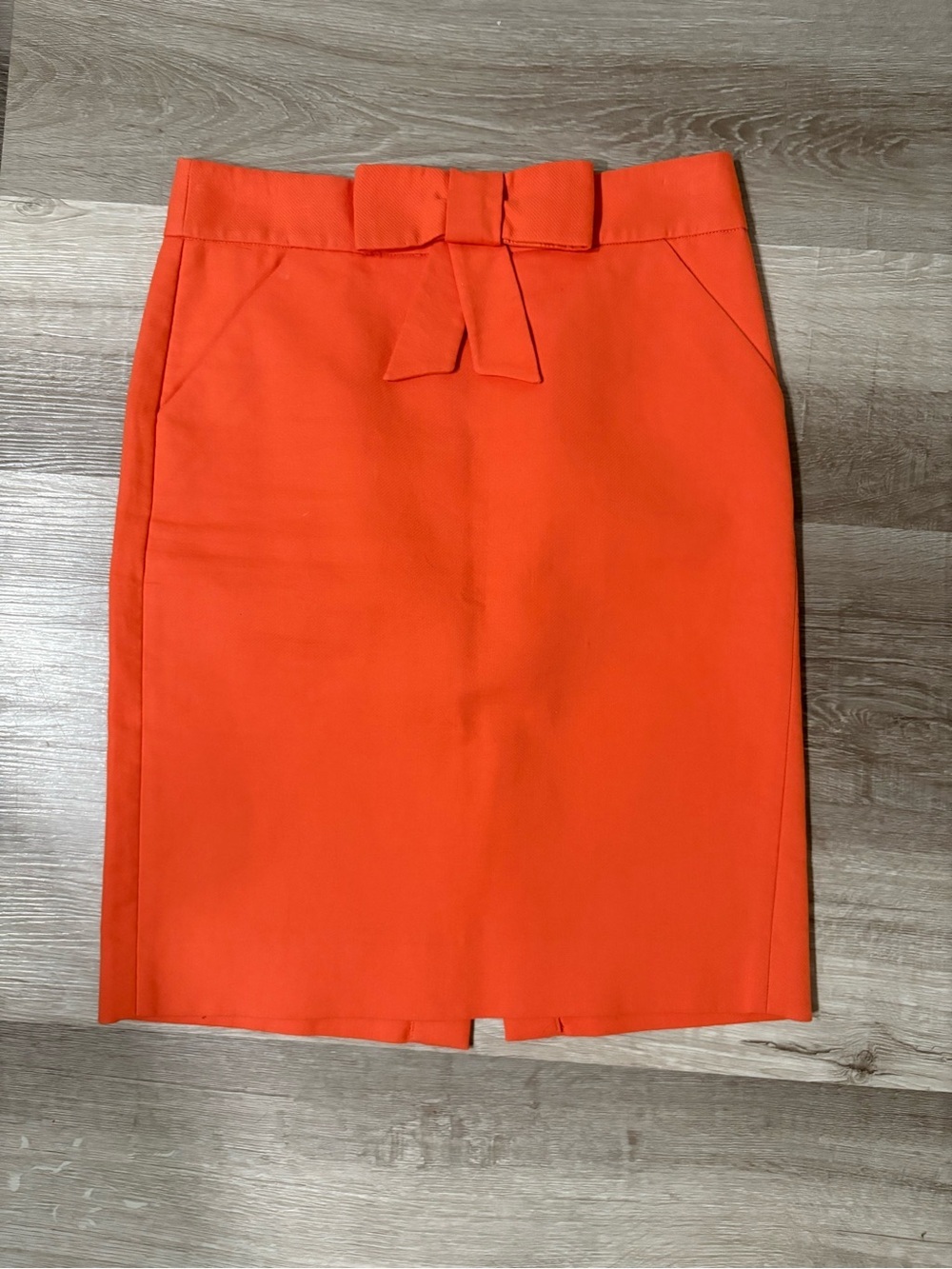 J. Crew Orange Bow-Waist Pencil Skirt